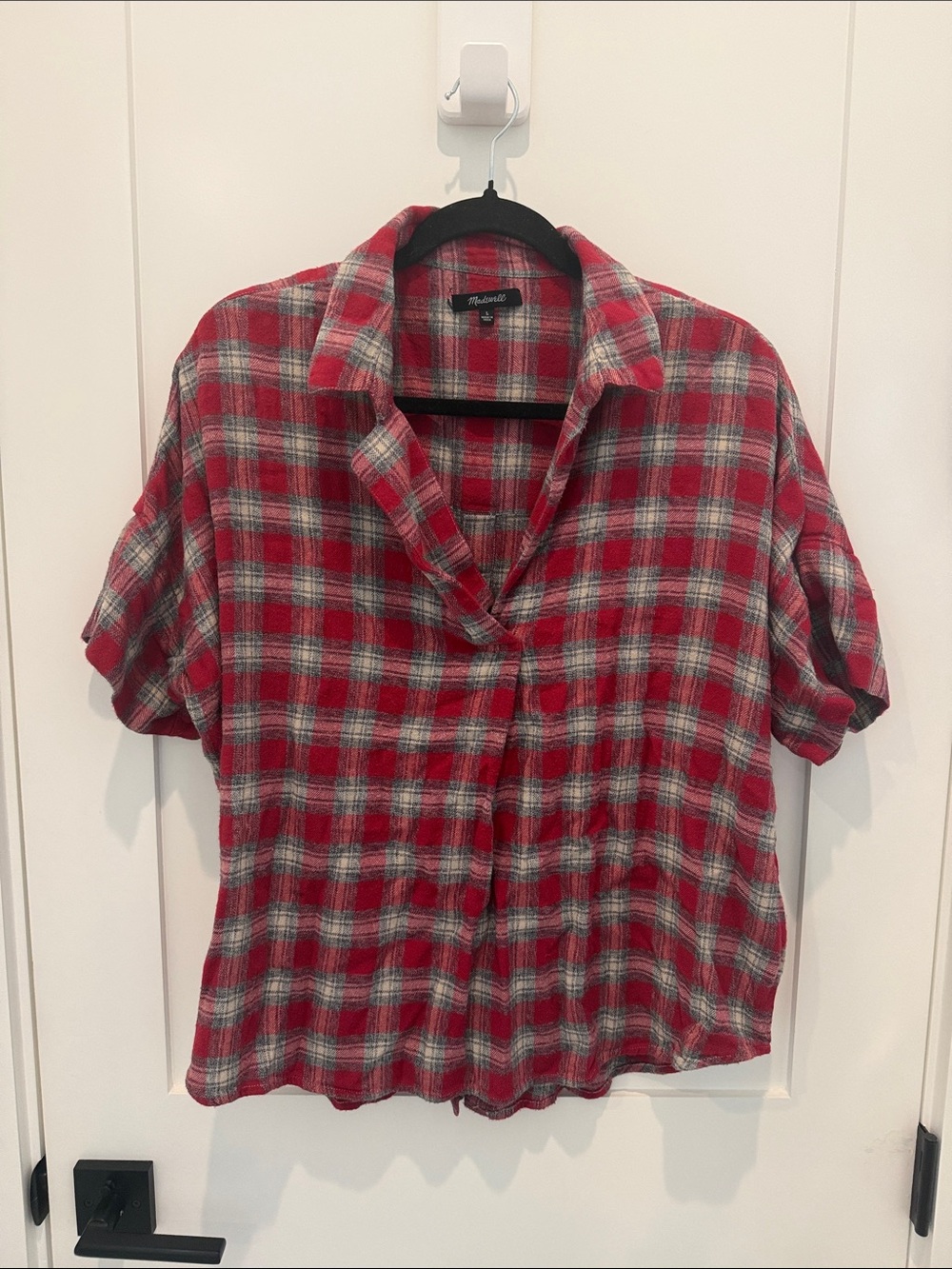 Madewell Red Plaid Short-Sleeve Shirt